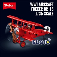 Sluban Bricks WWI Fokker DR-1S Aircraft 1:35 Scale B1292