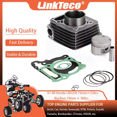 Hot Selling 01-08 Bore 73mm 250cc 79mm 300cc Cylinder Piston Gasket Kit For Honda CBX Twister 250 Mo