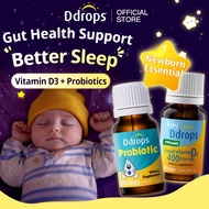 [0–1 Years] Ddrops Newborn Gut Health Combo – Liquid Vitamin D3 400 IU + BB-12 Probiotics