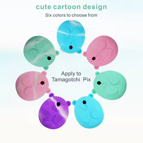 Silicone Comprehensive Protection Case with Lanyard Pet Game Machine Cover Cartoon Mouse Shaped Scra