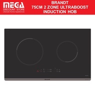 BRANDT BPI272UBL 75CM 2-ZONE ULTRABOOST INDUCTION HOB