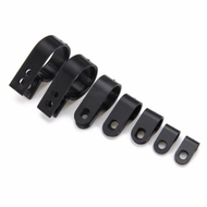 10/25/50pcs Black Nylon R shape  Cable Clamp Clip UV Resistant Wire Electrical Hose Loop Fixer Plastic cord Ties organizer holder