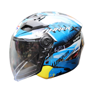 Mũ Bảo Hiểm 3/4 2 kính nón bảo hiểm Royal M268 2 Kính Dán Tem Winner Nhiều Màu ( Tặng Kèm Khăn Trùm 