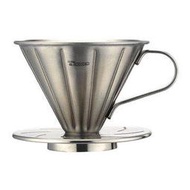 [咖啡543] TIAMO V02 不銹鋼 圓錐 咖啡 濾杯 附量匙 濾紙 公司貨