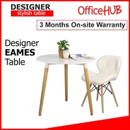 OFFICEHUB Designer Eames Dining Table Wooden Table  Pantry / Office / Side Discussion Table / Square