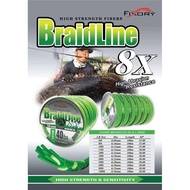 Fixory Braidline PE X8 Braided Fishing Line 100m Size 6Lbs To 50Lbs / Tali Benang 8 Sulam Pancing / 