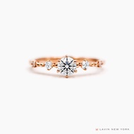 Lavin New York IGI Lab-Grown Diamond Vintage Four Stones Engagement Ring in 750/18K Rose Gold - Gemi