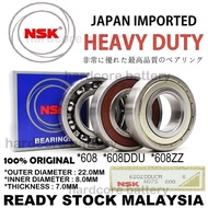 JAPAN NSK Bearing 8x22x7mm 608RS 608 RS DDU High speed Japan imported Fan Kipas SKF 608zz SKATEBOARD