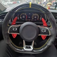 DIY Artificial leather Suede Carbon Fiber Customized Car Steering Wheel Cover For Volkswagen VW Golf