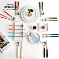 [SENTIER CUTLERY][SATIN/GOLD] Spoon + Chopsticks Set Cutlery Set Made in Korea Cutlery set Spoon Cho