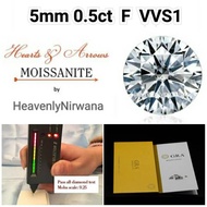 Moissanite Gra Usa 5mm D / F Vvs1 0.5ct Dew Forever One Round Hearts & Arrows Heavenlynirwana