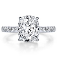 Cushion/Oval Cut Moissanite Engagement Ring 3ct/4ct/5ct Solitaire 925 Sterling Silver Wedding Promis