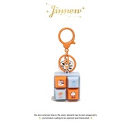 New Style Jinnew Trendy Play Carrot Tissue Cat Voice Four Palace Grid Button Keychain Bag Hanging In