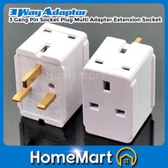ME 3 Way Adaptor 3 Gang Pin Socket Plug Multi Adapter Extension Socket 7387 (1pc)