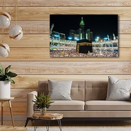 CV-H Bingkai Gambar Hiasan Dinding Kain Canvas (Islam Mekah) / Wall Photo Frame Canvas Islamic Mecca
