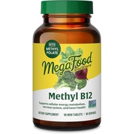 MegaFood Methyl B12 - Vegan - Includes Methyl Folate, Vitamin B12 & B6 - Supports Cellular Energy Pr