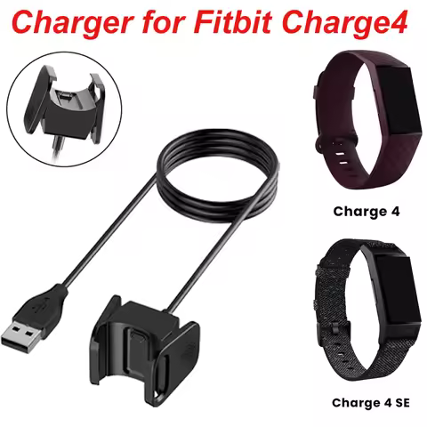 USB Cable Charger For Fitbit Charge 4 Charging USB Cable Dock Replaceable Charger For Fitbit Charge 