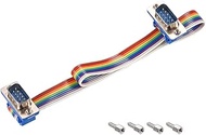 uxcell IDC Rainbow Wire Flat Ribbon Cable DB9 Male to DB9 Male Connector 2.54mm Pitch 11.8inch Lengt