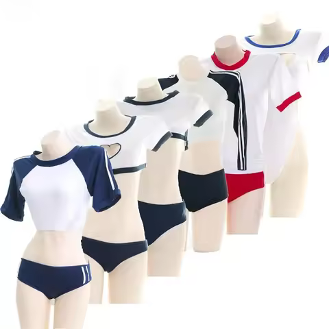 Anime Japanese Anime Girl Student Gymnastics Gym Outfit Cheerleader Uniform Costume School Girl Spor