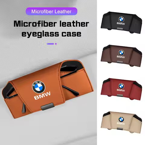 Car Visor Glasses Case Microfiber leather For BMW 1 3 5 7 Series E38 E46 E60 E90 E87 G30 G20 X1X3X5 