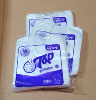 50pcs Kantong Plastik Bening Top 15x30cm/Kantong Ekonomis Bening Kecil/Kresek Putih Kecil