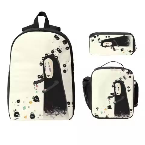 Soot Studio Ghibli Backpack Student Boys Girls BookBag School Bag Computer Shoulder Bags 3ps Insulat