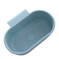Plastic trash filter basket installed in oval sink 22.5x15.5x7.6cm