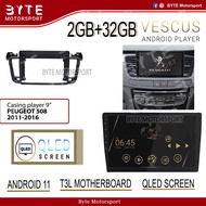 🦂VESCUS 🦂[2+32] DSP 📳4G Sim📳 Octa-Core Processor QLED Screen Peugeot 508 11-16 Android Player T3L / 