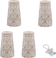 J-kitchens Select No. 6064 Set of 4 Vase, Ceramic, Single Pitcher, Small Flowers, Eastern Style, Flo