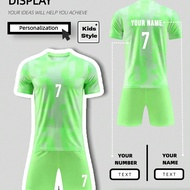 2pcs Boy's Personalized Soccer Jersey - Customizable Name And Number Print Stripe Decor Short Sleeve