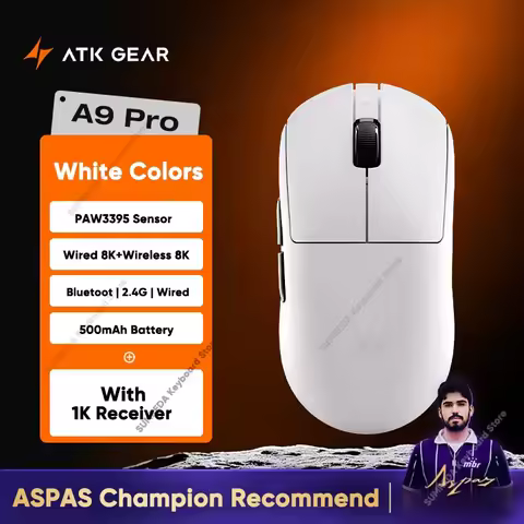 ATK A9 Ultra Wireless Gaming Mouse A9/A9 SE/A9 Plus/A9 Pro Tri Mode 8K 53g Lightweight E-sports Gami