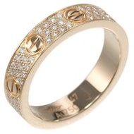 Cartier Love Small Ring, size 7, 18K pink gold with pavé diamonds, approximately 3.71g, Women's [Pre
