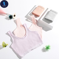 BF 1Pcs Girls Training Bra Double Layer Soft Girl Underwear Camisole Breathable Sports Teenage Bra