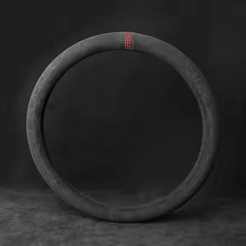 38cm Suede Leather Car Steering Wheel Cover Wear-Resistant For Trumpchi GAC M8 GS8 GS4 GS3 M6 EMKOO 