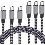 YUNSONG USB C Cable, 3Pack 6FT USB c to USB c Cable Nylon Braided Type C PD 60W Fast Charging for iP
