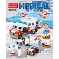 mainan lego brick medical mobil ambulance 6 in 1