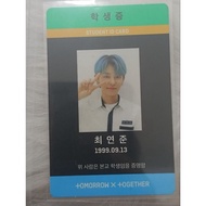 Photocard yeonjun txt official id ver black hot hit