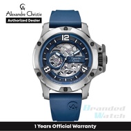 [Official Warranty] Alexandre Christie 6295MTRTPBABU Men's Blue Dial Silicone Strap Watch