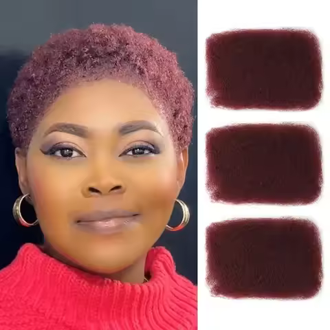 Peruvian Afro Kinky Bulk Hair No Attachment Qvr Human Hair Bulk For 1Pc Braiding Red 99J Ginger Oran