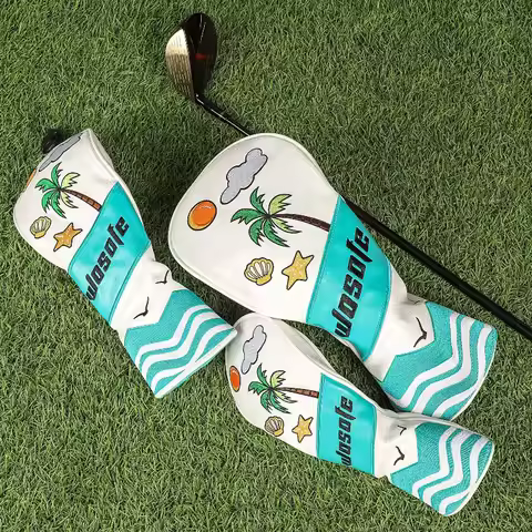 Embroidered Coconut Tree Golf Cover Premium Quality Soft Durable Fabric Protective Golf Club Headcov