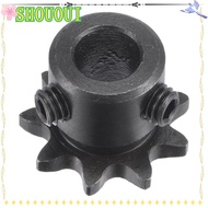 SHOUOUI 9 Tooth Gear, 25 Chain C45 Carbon Steel Roller Sprockets, with Set Screws Single Strand 1/4"