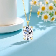 3RME Real 14K Gold Oval Cut Moissanite Pendant GRA Certified 1ct 2ct 3ct Lab Diamond Necklace For Wo