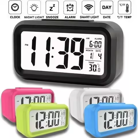 Digital LCD Alarm Clock with Calendar Thermometer Alarm Clock Alarm Clock Digital Desk Clock