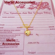 Kalung Melintir Free Liontin Love Berlapis Emas 24k anti Luntur Model Terbaru Viral 2023