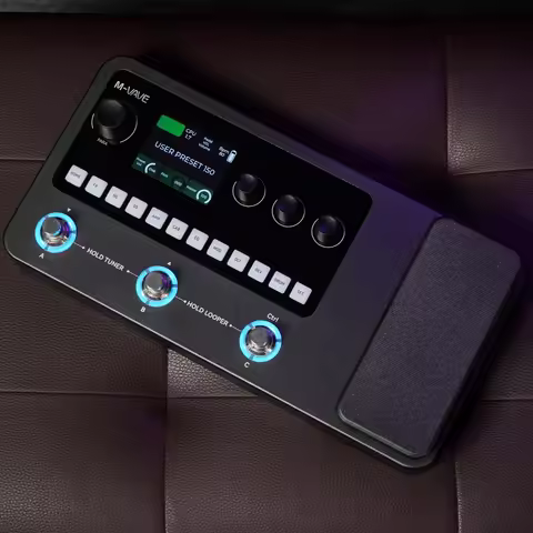 M-VAVE MK-20 Multi-Effects Processor for Guitar and Bass with Drum Machine, Tuner, Looper, Amp Simul