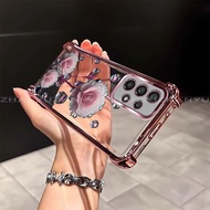 Case for Samsung A13 5G A14 A24 A34 A54 4G 5G phone case four corner silicone TPU beautiful flower t