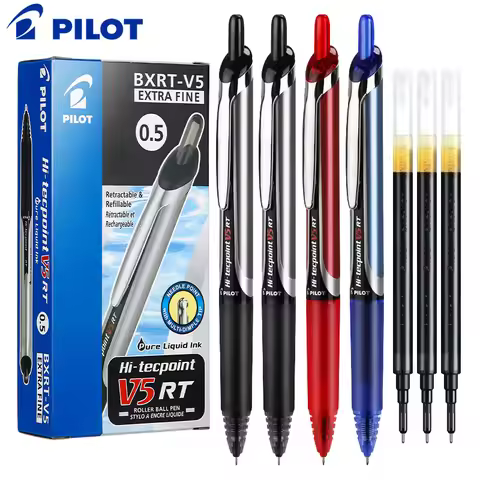 PILOT Hi-Tecpoint Precise V5 RT Roller Ball Gel Pens, Refillable & Retractable Liquid Ink Rolling Ba
