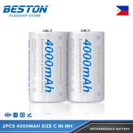 2pcs Beston C size 4000mAh Rechargeable Battery