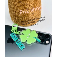 Ready-made 4-leaf clover keychain and name printed upon request