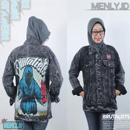 Jaket Denim Jeans Pria Wanita Dewasa Terbaru Distro Bandung Motif Keren Bergambar Premium Jacket Lev